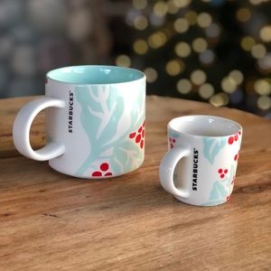 Starbucks 2018 Holiday Holly Berries Coffee Mugs